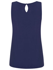 WT2315 Women's Summer Sleeveless Pleated Back Closure Casual Tank Tops