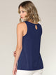 WT2315 Women's Summer Sleeveless Pleated Back Closure Casual Tank Tops