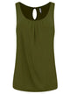 WT2315 Women's Summer Sleeveless Pleated Back Closure Casual Tank Tops