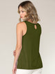 WT2315 Women's Summer Sleeveless Pleated Back Closure Casual Tank Tops
