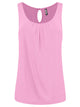 WT2315 Women's Summer Sleeveless Pleated Back Closure Casual Tank Tops