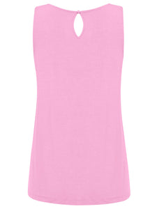 WT2315 Women's Summer Sleeveless Pleated Back Closure Casual Tank Tops