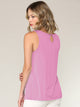 WT2315 Women's Summer Sleeveless Pleated Back Closure Casual Tank Tops