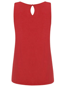 WT2315 Women's Summer Sleeveless Pleated Back Closure Casual Tank Tops