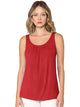 WT2315 Women's Summer Sleeveless Pleated Back Closure Casual Tank Tops