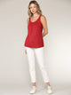 WT2315 Women's Summer Sleeveless Pleated Back Closure Casual Tank Tops