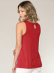 WT2315 Women's Summer Sleeveless Pleated Back Closure Casual Tank Tops