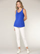 WT2315 Women's Summer Sleeveless Pleated Back Closure Casual Tank Tops