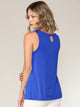 WT2315 Women's Summer Sleeveless Pleated Back Closure Casual Tank Tops