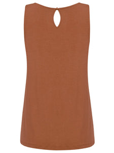 WT2315 Women's Summer Sleeveless Pleated Back Closure Casual Tank Tops