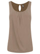 WT2315 Women's Summer Sleeveless Pleated Back Closure Casual Tank Tops