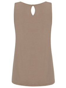 WT2315 Women's Summer Sleeveless Pleated Back Closure Casual Tank Tops