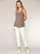 WT2315 Women's Summer Sleeveless Pleated Back Closure Casual Tank Tops