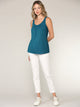 WT2315 Women's Summer Sleeveless Pleated Back Closure Casual Tank Tops