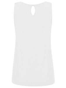 WT2315 Women's Summer Sleeveless Pleated Back Closure Casual Tank Tops