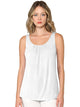 WT2315 Women's Summer Sleeveless Pleated Back Closure Casual Tank Tops