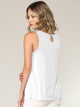 WT2315 Women's Summer Sleeveless Pleated Back Closure Casual Tank Tops