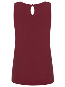 WT2315 Women's Summer Sleeveless Pleated Back Closure Casual Tank Tops