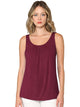 WT2315 Women's Summer Sleeveless Pleated Back Closure Casual Tank Tops