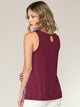 WT2315 Women's Summer Sleeveless Pleated Back Closure Casual Tank Tops