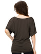 WT742 Women's Solid Short Sleeve Boat Crew Neck Dolman