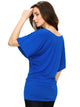 WT742 Women's Solid Short Sleeve Boat Crew Neck Dolman