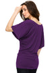 WT742 Women's Solid Short Sleeve Boat Crew Neck Dolman
