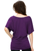 WT742 Women's Solid Short Sleeve Boat Crew Neck Dolman