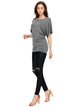 WT742 Women's Solid Short Sleeve Boat Crew Neck Dolman
