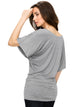 WT742 Women's Solid Short Sleeve Boat Crew Neck Dolman
