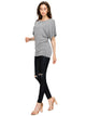 WT742 Women's Solid Short Sleeve Boat Crew Neck Dolman
