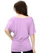 WT742 Women's Solid Short Sleeve Boat Crew Neck Dolman