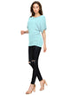 WT742 Women's Solid Short Sleeve Boat Crew Neck Dolman