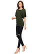 WT742 Women's Solid Short Sleeve Boat Crew Neck Dolman