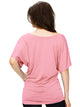 WT742 Women's Solid Short Sleeve Boat Crew Neck Dolman