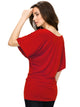 WT742 Women's Solid Short Sleeve Boat Crew Neck Dolman