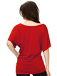 WT742 Women's Solid Short Sleeve Boat Crew Neck Dolman