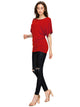 WT742 Women's Solid Short Sleeve Boat Crew Neck Dolman