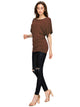 WT742 Women's Solid Short Sleeve Boat Crew Neck Dolman