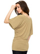 WT742 Women's Solid Short Sleeve Boat Crew Neck Dolman