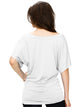 WT742 Women's Solid Short Sleeve Boat Crew Neck Dolman