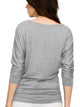 WT822 Women's Boat Neck 3/4 Sleeve Drape Dolman Shirt Top with Side Shirring