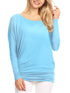 WT826 Womens Batwing Long Sleeve Top