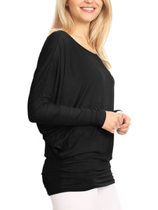 WT826 Womens Batwing Long Sleeve Top