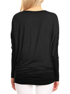 WT826 Womens Batwing Long Sleeve Top