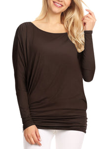WT826 Womens Batwing Long Sleeve Top