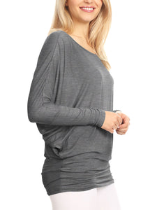 WT826 Womens Batwing Long Sleeve Top