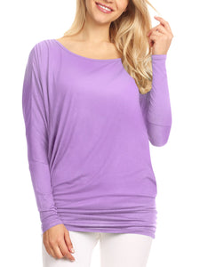 WT826 Womens Batwing Long Sleeve Top