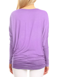WT826 Womens Batwing Long Sleeve Top