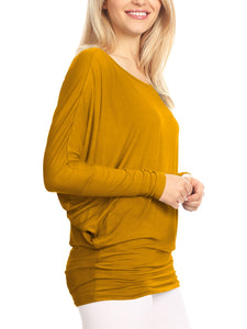 WT826 Womens Batwing Long Sleeve Top